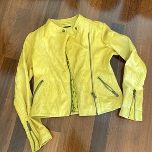 IKKS VINTAGE LAMBSKIN MOTO JACKET! Size S